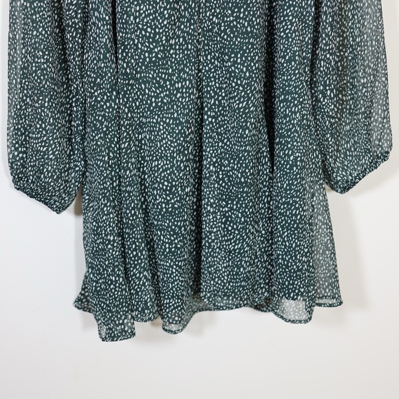 Joie Womens Green Speckled Print Mini Dress Size M Long Sleeve Fall Photo Shoot - Picture 5 of 14